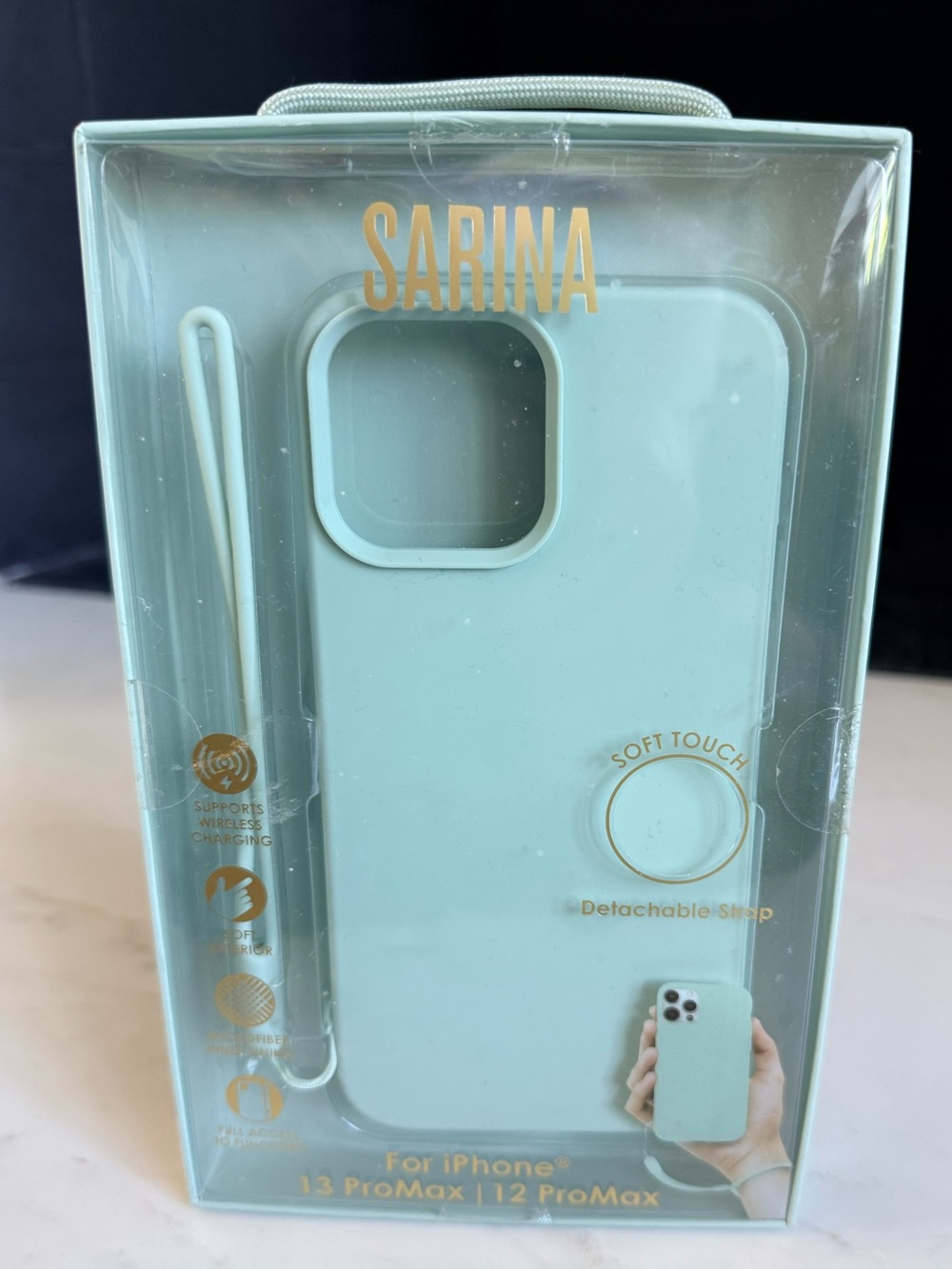 NWT Sarina Silicone Strap Phone Case IPhone 13 ProMax & 12 ProMax Soft-Touch